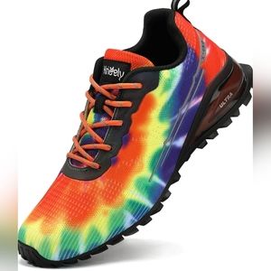 Kricely Men's Trail Running Shoes Walking Hiking Tie-dye